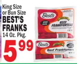 Bravo Supermarkets King Size or Bun Size BEST'S FRANKS offer