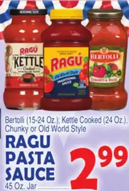 Bravo Supermarkets RAGU PASTA SAUCE 45 Oz. Jar offer