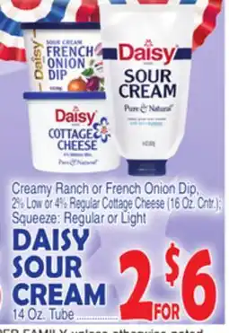 Bravo Supermarkets DAISY SOUR CREAM 14 Oz. Tube offer