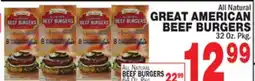 Bravo Supermarkets GREAT AMERICAN BEEF BURGERS offer