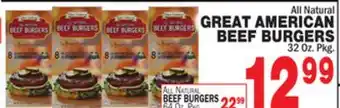 Bravo Supermarkets GREAT AMERICAN BEEF BURGERS offer