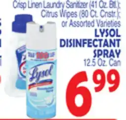 Bravo Supermarkets LYSOL DISINFECTANT SPRAY, 12.5 Oz. Can offer