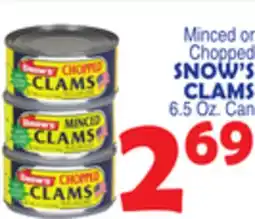Bravo Supermarkets SNOW'S CLAMS offer