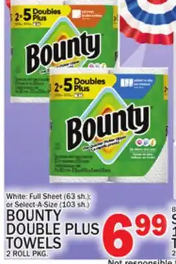 C Town BOUNTY DOUBLE PLUS TOWELS 2 ROLL PKG offer
