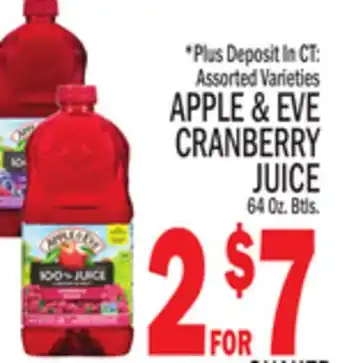 C Town APPLE & EVE CRANBERRY JUICE offer