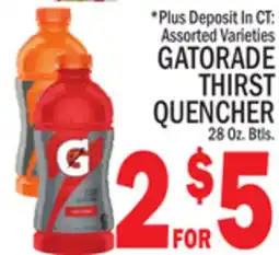 C Town GATORADE THIRST QUENCHER 28 Oz. Btls offer