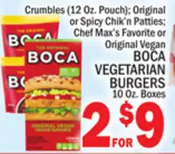 C Town BOCA VEGETARIAN BURGERS offer