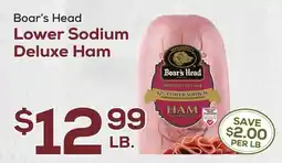 DeCicco & Sons Boar's Head Lower Sodium Deluxe Ham offer