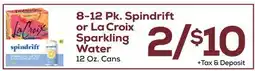 DeCicco & Sons 8-12 Pk. Spindrift or La Croix Sparkling Water offer