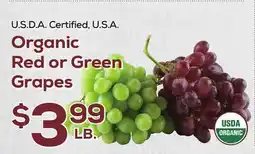 DeCicco & Sons Organic Red or Green Grapes offer