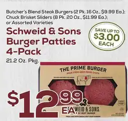 DeCicco & Sons Schweid & Sons Burger Patties 4-Pack, 21.2 Oz. Pkg offer