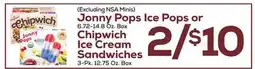 DeCicco & Sons Jonny Pops Ice Pops or 6.72-14.8 Oz. Box Chipwich Ice Cream Sandwiches offer