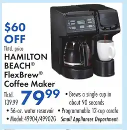 Boscov's HAMILTON BEACH FlexBrew Coffee Maker offer