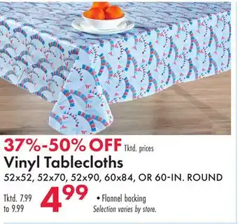 Boscov's Vinyl Tablecloths offer