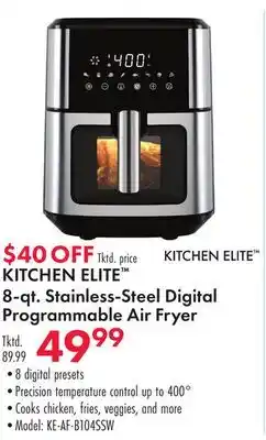 Boscov's KITCHEN ELITE 8-qt. Stainless-Steel Digital Programmable Air Fryer offer