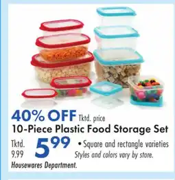 Boscov's 10-Piece Plastic Food Storage Set offer