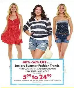 Boscov's Juniors Summer Fashion Trends offer