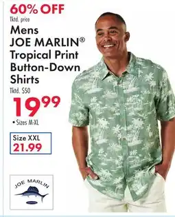 Boscov's Mens JOE MARLIN Tropical Print Button-Down Shirts offer