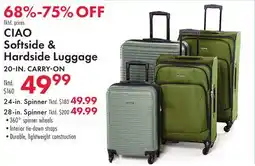 Boscov's CIAO Softside & Hardside Luggage offer
