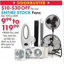 Boscov's ENTIRE STOCK Fans offer