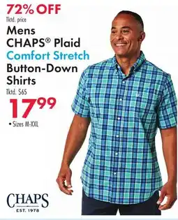 Boscov's Mens CHAPS Plaid Comfort Stretch Button-Down Shirts offer
