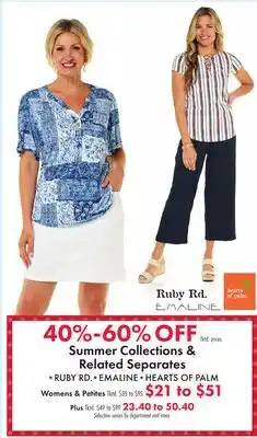 Boscov's Summer Collections & Related Separates offer