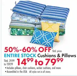 Boscov's ENTIRE STOCK Cushions & Pillows offer