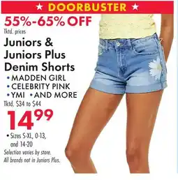 Boscov's Juniors & Juniors Plus Denim Shorts offer