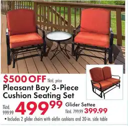 Boscov's Pleasant Bay 3-Piece Cushion Seating Set offer