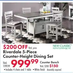 Boscov's Riverdale 5-Piece Counter-Height Dining Set offer