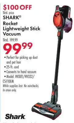 Boscov's SHARK Rocket Lightweight Stick Vacuum offer