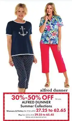 Boscov's ALFRED DUNNER Summer Collections Womens & Petites offer