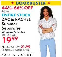 Boscov's ENTIRE STOCK ZAC & RACHEL Summer Separates Womens & Petites offer