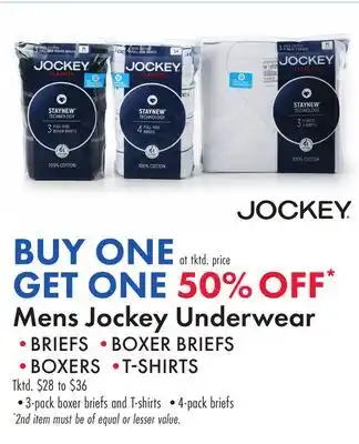 Boscov's Mens Jockey Underwear offer