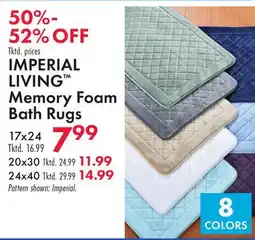 Boscov's IMPERIAL LIVING Memory Foam Bath Rugs offer