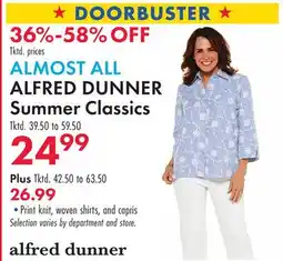 Boscov's ALMOST ALL ALFRED DUNNER Summer Classics offer