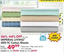 Boscov's IMPERIAL LIVING 400-TC Cotton Sheets offer
