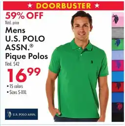 Boscov's Mens U.S. POLO ASSN. Pique Polos offer