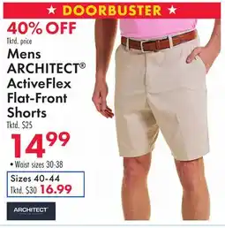 Boscov's Mens ARCHITECT ActiveFlex Flat-Front Shorts offer