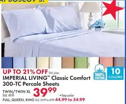 Boscov's IMPERIAL LIVING Classic Comfort 300-TC Percale Sheets offer