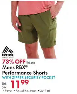 Boscov's Mens RBX Performance Shorts offer
