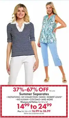 Boscov's Summer Separates offer