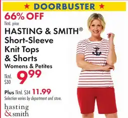 Boscov's HASTING & SMITH Short-Sleeve Knit Tops & Shorts offer