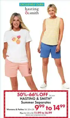 Boscov's HASTING & SMITH Summer Separates offer