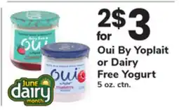 ACME Oui By Yoplait or Dairy Free Yogurt offer