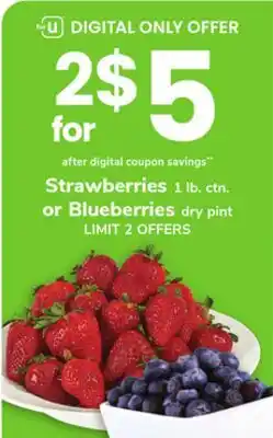 ACME Strawberries 1 lb. ctn. or Blueberries dry pint offer