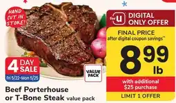 ACME Beef Porterhouse or T-Bone Steak offer