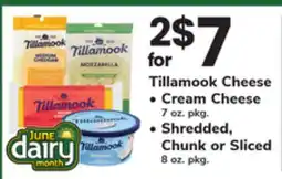 ACME Tillamook Cheese • Cream Cheese 7 oz. pkg. • Shredded, Chunk or Sliced 8 oz. pkg offer