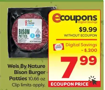 Weis Markets Weis By Nature Bison Burger Patties offer