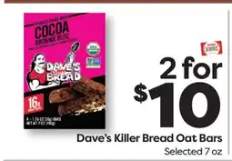 Weis Markets Dave's Killer Bread Oat Bars offer